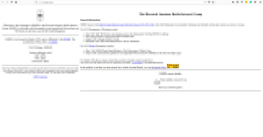 Screengrab of ham radio website issue