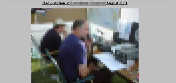 Screengrab of ham radio website issue